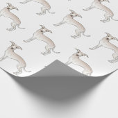 Papier Cadeau Crème Italien Greyhound Cute Cartoon Motif chien (Coin)