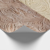 Papier Cadeau Crème moderne et cuir tan (Coin)