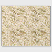 Papier Cadeau Crème or Parties scintillant brillante Zebra Print (Plat)