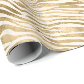 Papier Cadeau Crème or Parties scintillant brillante Zebra Print (Coin rond)