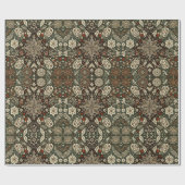 Papier Cadeau Crème ornée et flocon de neige Brown de Noël (Plat)