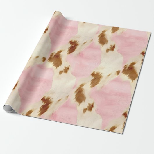 Papier Cadeau Crème rose Blanc Brown (Déroulé)