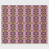 Papier Cadeau Crème rose Hydrangeas jaune rose vert floral (Plat)