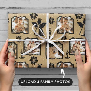 Papier Cadeau Crème rustique Angel empesté 3 Photo Famille
