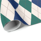 Papier Cadeau Crème, vert et papier d'emballage à motifs de (Coin rond)