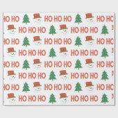 Papier Cadeau Crème verte rouge Jouer Arbre moderne Noël (Plat)