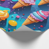 Papier Cadeau Crèmes glacées Art coloré (Coin)
