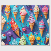 Papier Cadeau Crèmes glacées Art coloré (Plat)