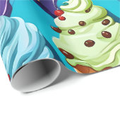 Papier Cadeau Crèmes glacées Art coloré (Coin rond)