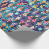 Papier Cadeau Crèmes glacées Art coloré (Coin)