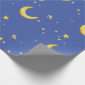 Papier Cadeau Crescent lune étoiles arrière - plan personnalisab (Coin)