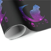 Papier Cadeau Crescent Moon Chat Mystique Pastel Goth Spirituel (Coin rond)