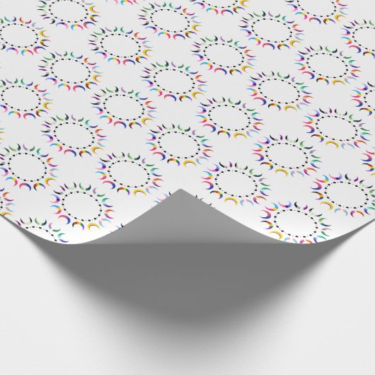 Papier Cadeau Crescent Pride Lunes et Coeurs Noirs (Coin)