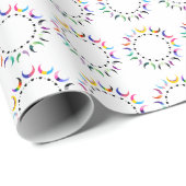 Papier Cadeau Crescent Pride Lunes et Coeurs Noirs (Coin rond)