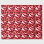 Papier Cadeau Crimson Glory Rose Valentine's Day emballage papie (Plat)