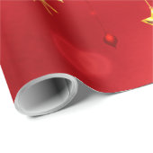 Papier Cadeau Crimson Noël Célébration Temps Enveloppement Papie (Coin rond)