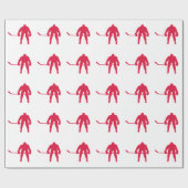 Papier Cadeau Crimson Red Hockey (Plat)