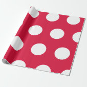 Papier Cadeau Crimson White Grands Pois (Déroulé)