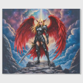 Papier Cadeau Crimson Wing – Fallen Angel Warrior. (Plat)