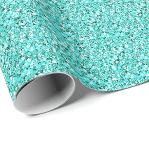 Papier Cadeau Cristal de Druzy - bleu bleu vert