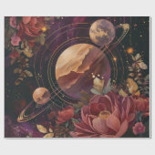 Papier Cadeau Cristal de planète violette de nébuleuse céleste (Plat)