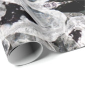 Papier Cadeau Cristaux blancs dans l'espace extérieur noir (Coin rond)