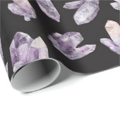 Papier Cadeau Cristaux d'Améthyste Violette (Coin rond)