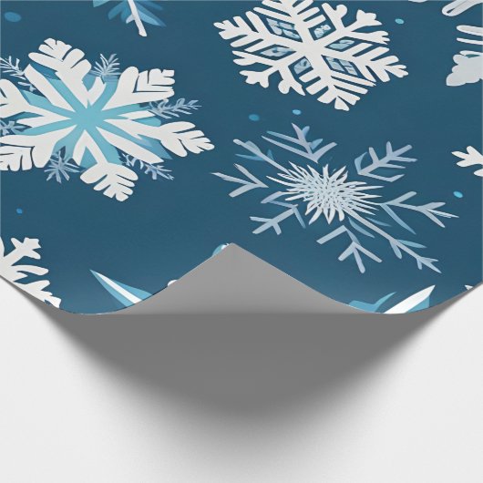 Papier Cadeau cristaux de flocon de neige papier d'emballage (Coin)