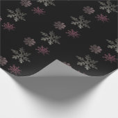 Papier Cadeau Cristaux de glace, argent, rose (Coin)