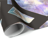 Papier Cadeau Cristaux d'énergie magique Arc-en-ciel Crystal Roc (Coin rond)