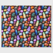 Papier Cadeau Cristaux/pierres précieuses (Plat)