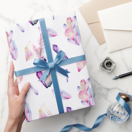 Papier Cadeau Cristaux rose et pourpre (Cadeaux)