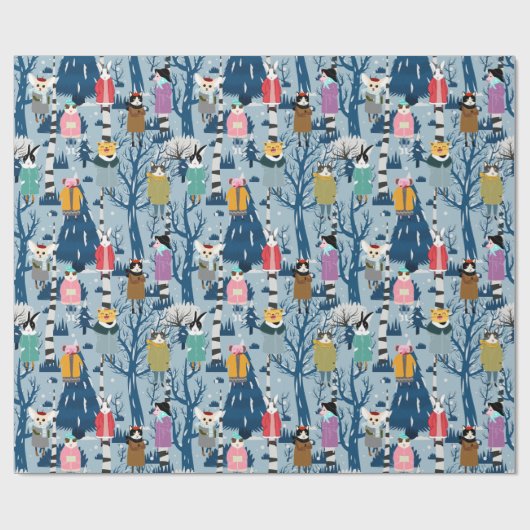 Papier Cadeau Critère de forêt mignonne (Plat)