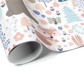 Papier Cadeau Critère de forêt mignonne (Coin rond)