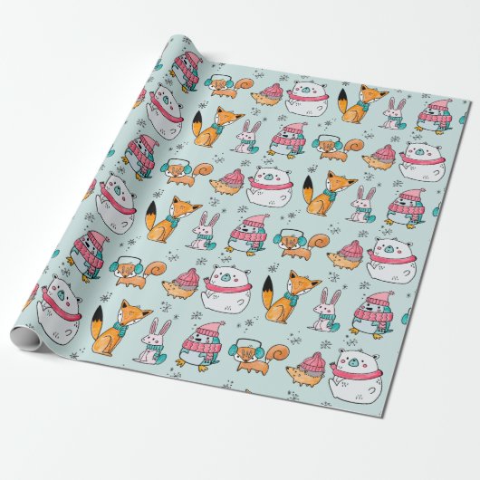 Papier Cadeau Critère de forêt mignonne (Déroulé)