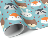 Papier Cadeau Critère de forêt mignonne (Coin rond)