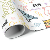 Papier Cadeau Critère de forêt mignonne (Coin rond)