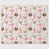 Papier Cadeau Critère de forêt mignonne (Plat)