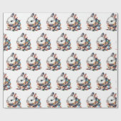 Papier Cadeau Critère de Noël neigeux (Plat)