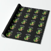 Papier Cadeau Croc N Roll Funny Crocodile Pun Dark BG (Déroulé)