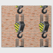 Papier Cadeau Crochet de grue industrielle avec mur de briques (Plat)