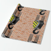Papier Cadeau Crochet de grue industrielle avec mur de briques (Déroulé)