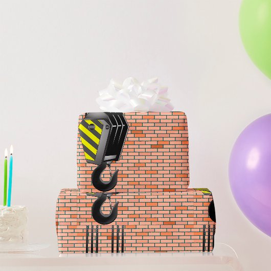 Papier Cadeau Crochet de grue industrielle avec mur de briques