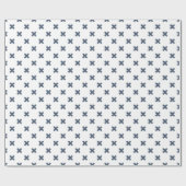 Papier Cadeau Crochets bleu-gris sur blanc (Plat)