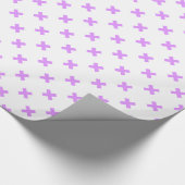 Papier Cadeau Crochets Lilac sur blanc (Coin)