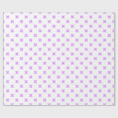 Papier Cadeau Crochets Lilac sur blanc (Plat)