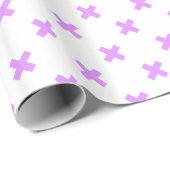 Papier Cadeau Crochets Lilac sur blanc (Coin rond)