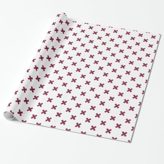 Papier Cadeau Crochets Mulberry sur blanc (Déroulé)