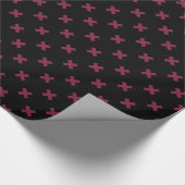 Papier Cadeau Crochets Mulberry sur noir (Coin)