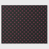 Papier Cadeau Crochets Mulberry sur noir (Plat)